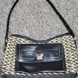 Black and Tan Woven Women's Bag